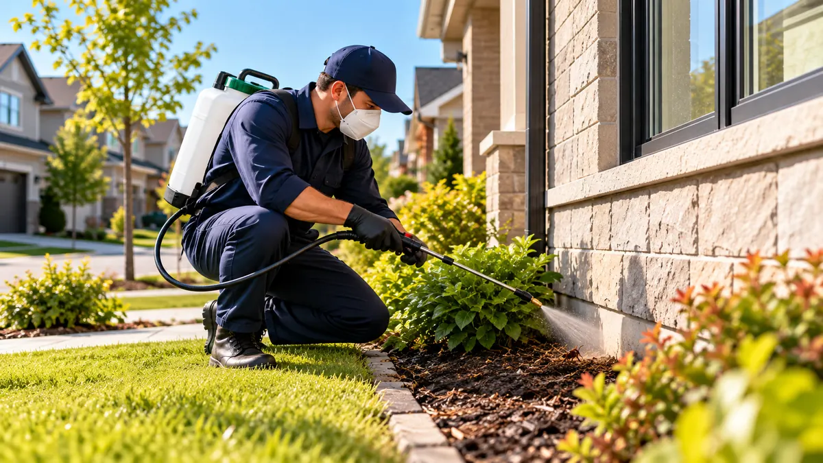 Nomore Pest technician at a customer's home