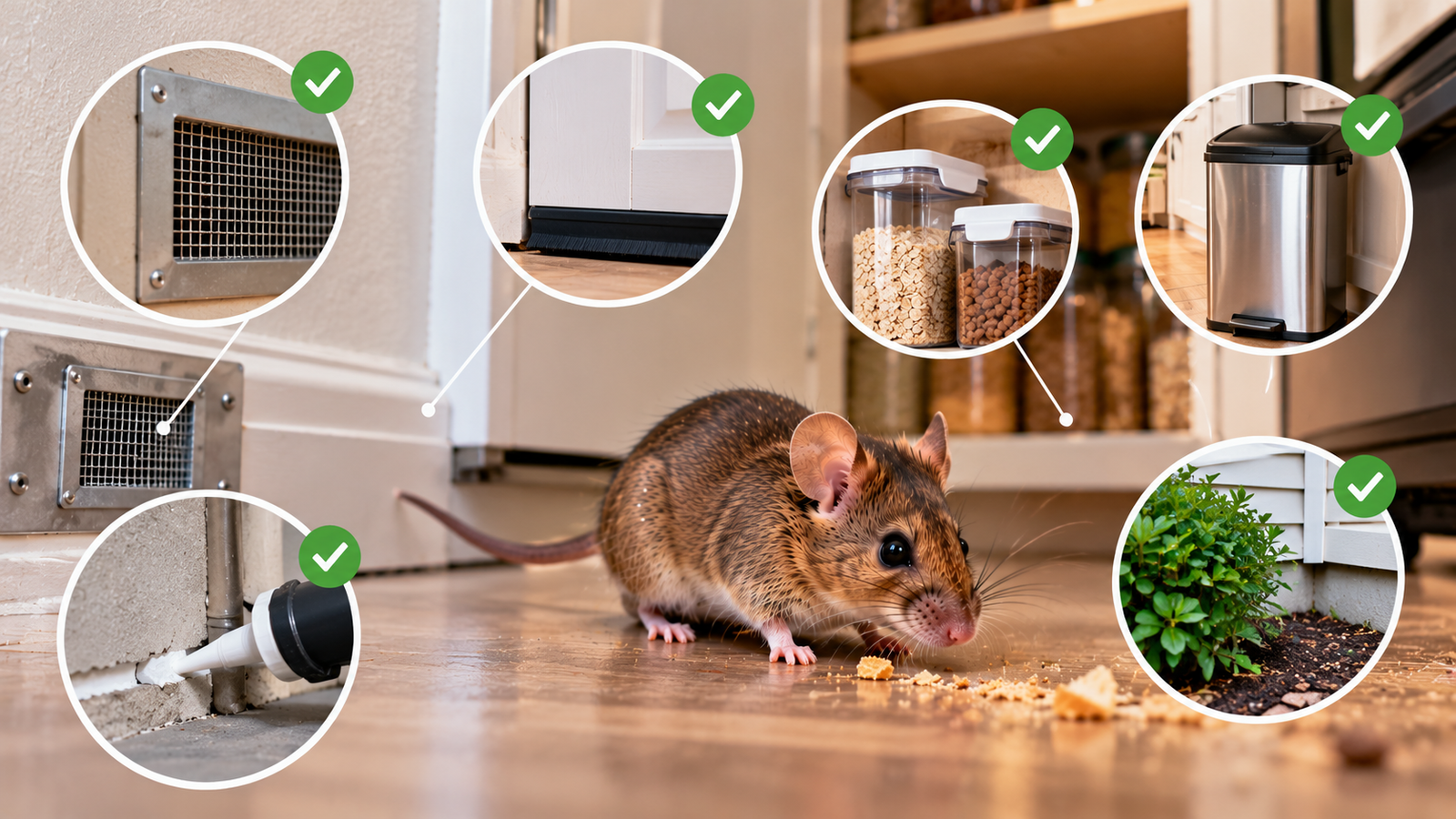 Dry food stored in sealed containers to prevent mice in a Toronto kitchen